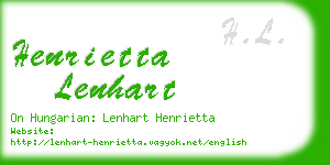 henrietta lenhart business card
